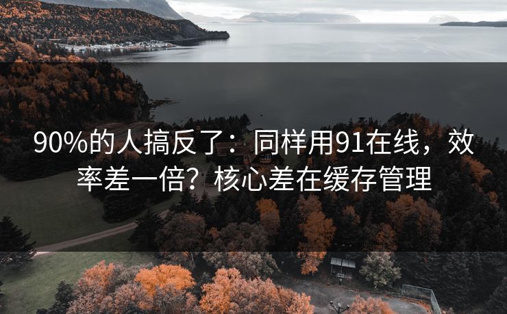 90%的人搞反了：同样用91在线，效率差一倍？核心差在缓存管理